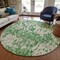 Homeroots 8' Green And Gray Round Striped Washable Indoor Outdoor Area Rug 596670 - alternate 3