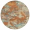 Homeroots 8' Copper And Orange Round Abstract Washable Indoor Outdoor Area Rug 609590 - alternate 2