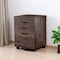 Homeroots 25" Brown Particle Board and Wood Filing Cabinet With Drawers 333501 - alternate 2