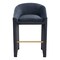 Homeroots 30" Gray And Gold Velvet And Steel Low Back Bar Height Bar Chair 555697 - alternate 3