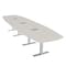 Skutchi Designs Arc Boat Conference Table With Power, 48 in W, 192 in L HAR-ABOT-48X192-T-K458-ESIL - alternate 1