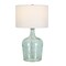 Homeroots 24" Blue Glass Gourd Table Lamp Coastal With White Drum Shade 524510 - alternate 4