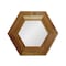 Homeroots 19" Natural Hexagon Solid Wood Framed Accent Mirror 485119 - alternate 1