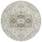 Homeroots 8' Ivory And Brown Round Oriental Washable Indoor Outdoor Area Rug 600164 - alternate 2