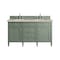 James Martin Vanities Brittany 60" Double Vanity, Smokey Celadon, w/ 3 CM Tajnar Eclos Top w/FreePower Wireless Charger 650-V60D-SC-FTJR - alternate 1