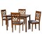 Baxton Studio Renaud Modern Grey and Walnut Brown Wood 5-Piece Dining Set 254-9876-8959-ZORO - alternate 1