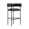 Manhattan Comfort Onda Metal Upholstered Vegan Leather Barstool in Black BS1638-3 - alternate 3