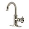 Kingston Brass One-Handle Single-Hole Bathroom Faucet with Deck Plate and Push Pop-Up Drain, Brushed Nickel KSD2218RNK - alternate 1