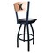 Holland Bar Stool Co 30" Blk Wrinkle Xavier Swivel Bar Stool, Laser Engraved Back L03830BWMedMplAXavierBlkVinyl - alternate 2