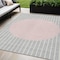Homeroots 5' X 8' Silver And Pink Striped Washable Indoor Outdoor Area Rug 597194 - alternate 1