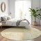 Homeroots 8' Gold Wheat And Ivory Round Floral Washable Indoor Outdoor Area Rug 583108 - alternate 2