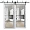 Sartodoors Sliding Closet Clear Glass Barn Bypass Doors, Lucia 2466 White Silk and Aluminum Strips, Sturdy 6. LUCIA2466BBB-WS-64 x 80 (2* 32x80) - alternate 1