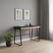 Homeroots 43" Black Wood and Metal Writing Desk With Two Drawers 543762 - alternate 2
