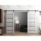 Sartodoors Sturdy Dbl Barn Door 36 x 80in, Light Grey Oak W/ Frosted Glass, 13FT Rail Hangers Heavy Set QUADRO4445DB-OAK-36 - alternate 1