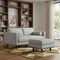 Homeroots 72" Gray Fabric Sofa With Ottoman With Brown Legs 641063 - alternate 3