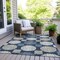 Homeroots 9' X 12' Navy Blue And Ivory Geometric Washable Indoor Outdoor Area Rug 593610 - alternate 3