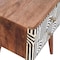 Homeroots 23" Black White And Brown Solid Wood Geometric Bone Inlay Two Drawer Nightstand 651501 - alternate 2