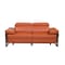 Homeroots 77in Orange and Black Italian Leather Power Reclining Loveseat 720498 - alternate 1