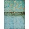 Homeroots 8' X 10' Teal Blue And Gold Abstract Washable Indoor Outdoor Area Rug 618634 - alternate 2