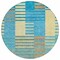 Homeroots 8' Teal Blue Orange And Sky Blue Round Striped Washable Indoor Outdoor Area Rug 613177 - alternate 2