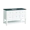 James Martin Vanities Breckenridge 48'' S Vanity, Bright White w/ Parisien Bleu Top w/FreePower Wireless Charger 330-V48-BW-FPBL - alternate 3