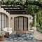 Homeroots 8' X 10' Navy Blue Sky Blue And Ivory Floral Indoor Outdoor Area Rug 550240 - alternate 3