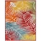 Homeroots 5' X 7' Orange Yellow Red Blue And Green Palm Leaf Indoor Outdoor Area Rug 550357 - alternate 1