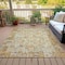 Homeroots 5' X 8' Gold And Ivory Patchwork Washable Indoor Outdoor Area Rug 631426 - alternate 2