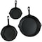 Homeroots Set of Three Black Cast Iron Frying Pans 666727 - alternate 1