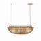 Vidalite Sovev 3-Light Pendant Lamp with Rattan and Opal Glass Shade, Brushed Brass Canopy, Adjustable Height CE1009209 - alternate 1