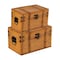 Vintiquewise Set of 2 Farmhouse Antique-Style Wood Treasure Chest with Leather Straps & Front Latch QI004849.2 - alternate 1