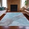 Homeroots 3' X 5' Teal Blue And Gray Abstract Washable Indoor Outdoor Area Rug 631857 - alternate 2