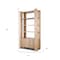 Homeroots 42" Natural Solid Wood Four Tier Bookcase with Two Doors 611041 - alternate 2