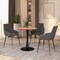 Leisuremod Bristol 27 in Round Dining Table with MDF Wood Top and Black Iron Pedestal Base BTBL-27CBR - alternate 2