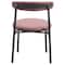 Leisuremod Lume Modern Dining Side Chair in Polyester with Black Steel Frame in Burgundy, 2PK LC20BUR2 - alternate 2