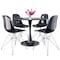 Leisuremod Bristol 5-Piece Modern Dining Set: Round MDF Table & 4 Eiffel Plastic Chairs with Chrome Legs, 5PK BTBL-35BL-CR19TBL4 - alternate 1