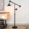 Homeroots 63" Black Reading Floor Lamp With Black Cone Shade 523598 - alternate 2