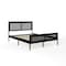 Martha Stewart Jax Queen Size Solid Wood Platform Bed w/Rattan Headboard and Footboard, No Box Spring Req'd, Blk MG-090022-Q-BK-MS - alternate 2
