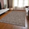 Homeroots 9' X 12' Chocolate And Gray Floral Washable Indoor Outdoor Area Rug 582264 - alternate 2