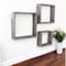 Homeroots Set of Three Smoky Black Wood Square Hanging Dimensional Sculpture, 3PK 380353 - alternate 2