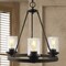 Jonathan Y Coronet 20" 3-Light Iron/Seeded Glass Rustic Farmhouse LED Chandelier, Oil Rubbed Bronze JYL7511A - alternate 3