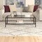 Homeroots 54" Black Glass And Steel Coffee Table With Shelf 521981 - alternate 2