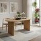 Homeroots 67" Natural Solid Wood Double Pedestal Base Oval Dining Table 712228 - alternate 3