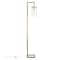 Homeroots 67" Brass Reading Floor Lamp With Clear Transparent Glass Drum Shade 523401 - alternate 4