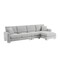 Homeroots 55" Light Gray Fabric Modular Sofa With Black Legs 568302 - alternate 4