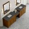 James Martin Vanities Bellshire 120" Dual Vanity Set w/ 24" Make-Up Counter, Honey Oak w/3 cm Parisien Bleu Silestone Top 660-VMC120-HNO-3PBL - alternate 2