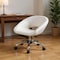 Homeroots White and Silver Faux Leather Adjustable Height Swivel Rolling Office Chair 554046 - alternate 3