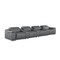 Homeroots 175" Dark Gray Top Grain Leather Reclining USB Sofa And Storage 643718 - alternate 1