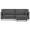 Homeroots 90" Gray Fabric Sofa With Ottoman With Black Legs 641062 - alternate 3