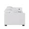 Homeroots 110" White Top Grain Leather Reclining Metal USB Sofa 720304 - alternate 2